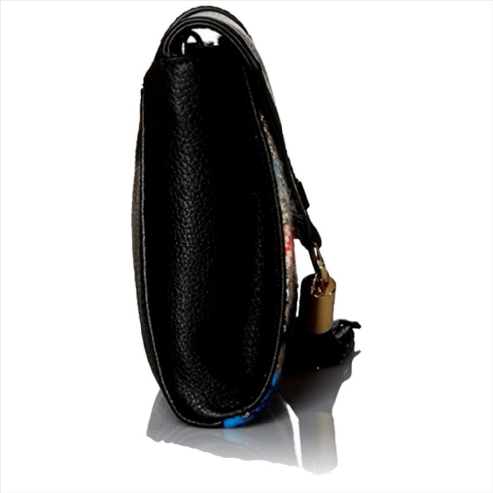 Milly Astor Pied De Poule Tweed Leather Clutch Shoulder Bag - Picture 5 of 7
